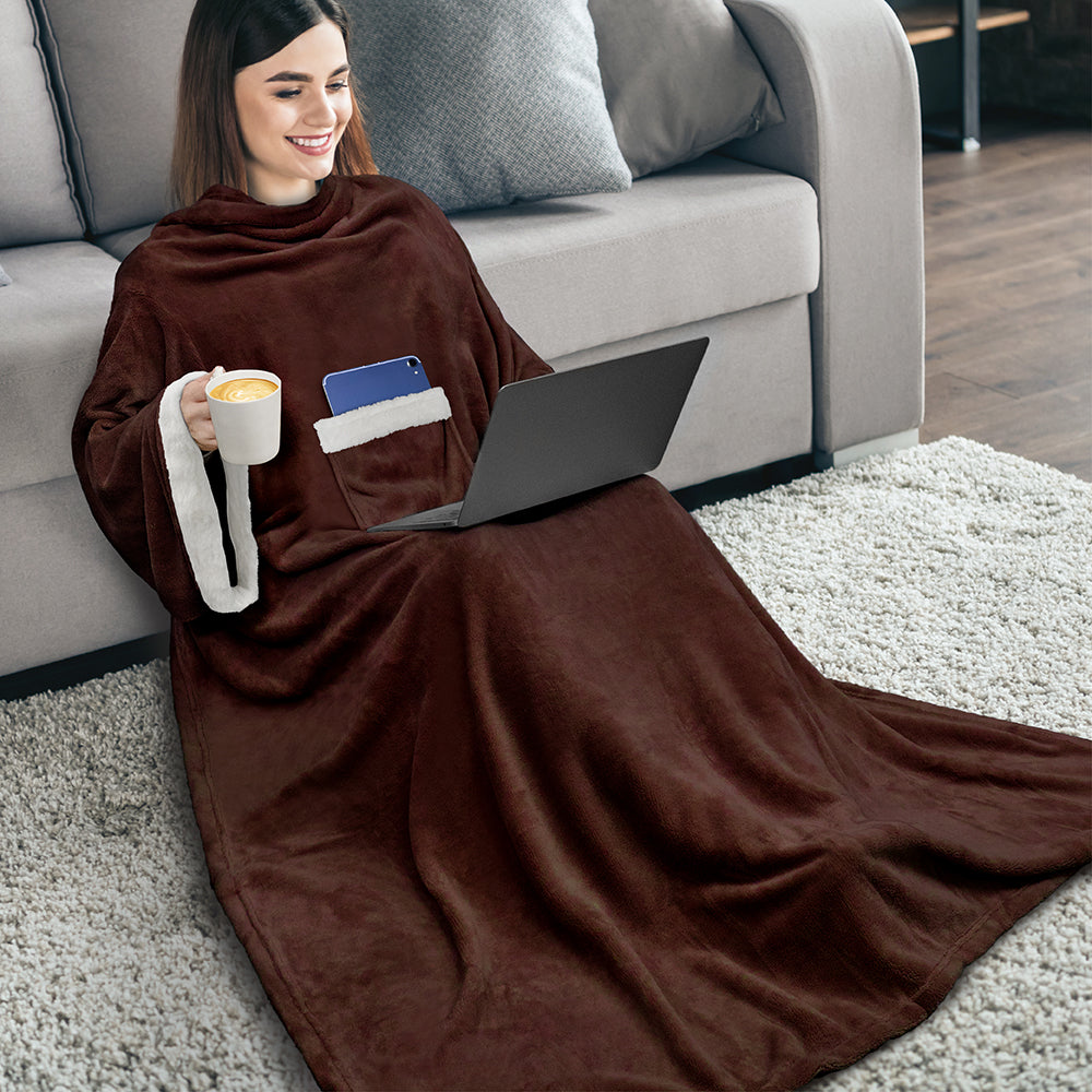 Blanket with Sleeves - Sherpa Trims