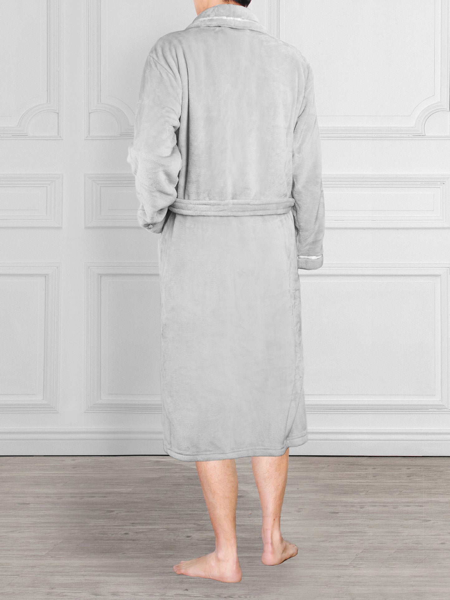 Men's Satin Trim Fleece Robe