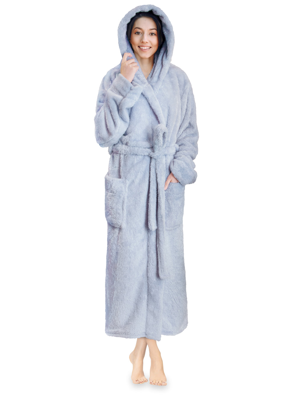 Women's Sherpa Fluffy Robe with Hood