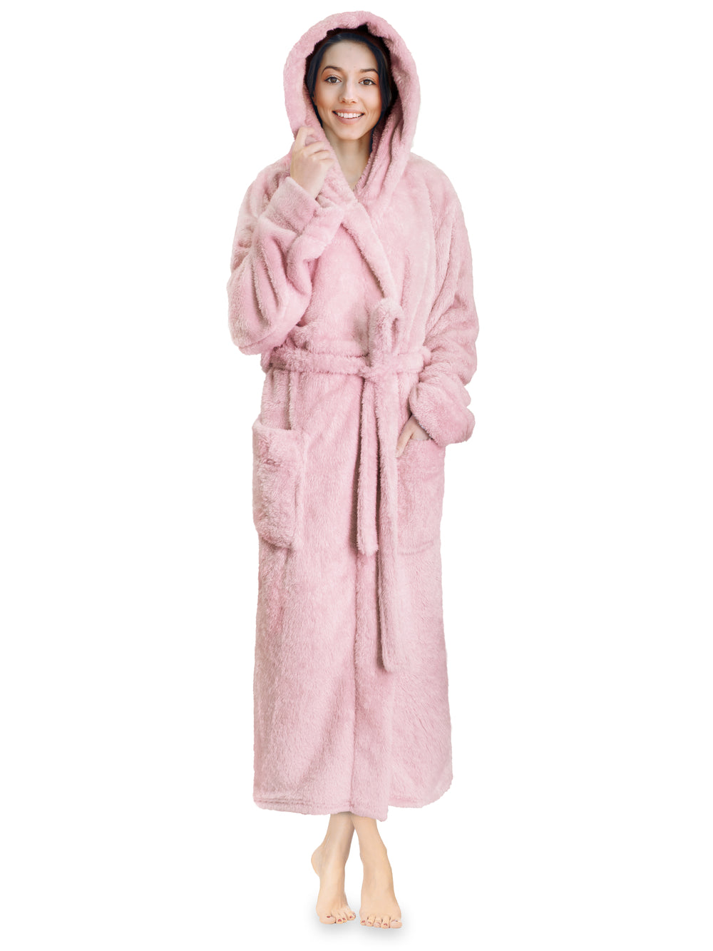 Women's Sherpa Fluffy Robe with Hood