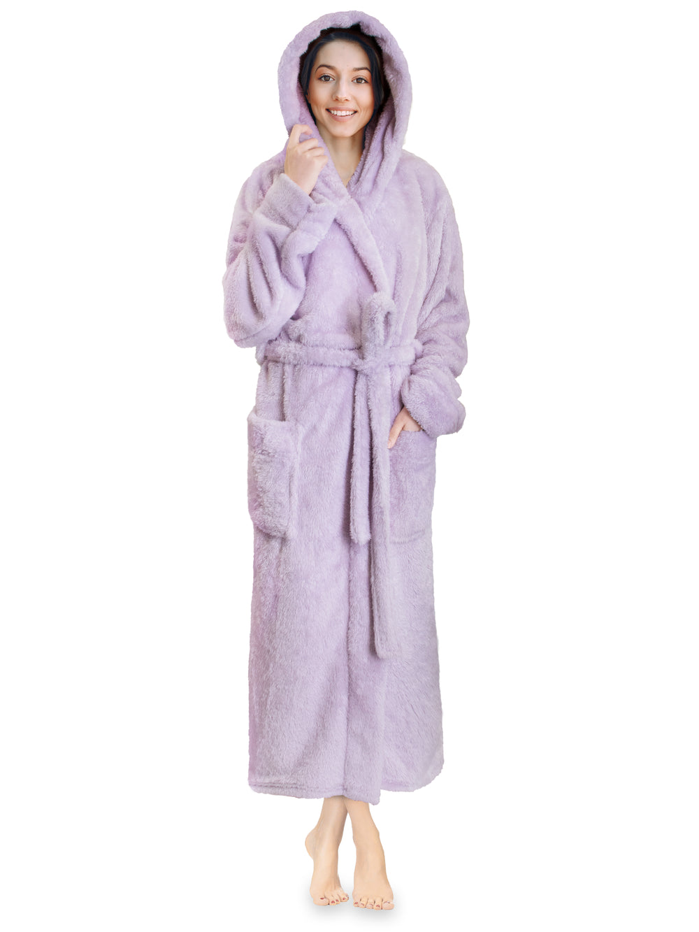 Women's Sherpa Fluffy Robe with Hood