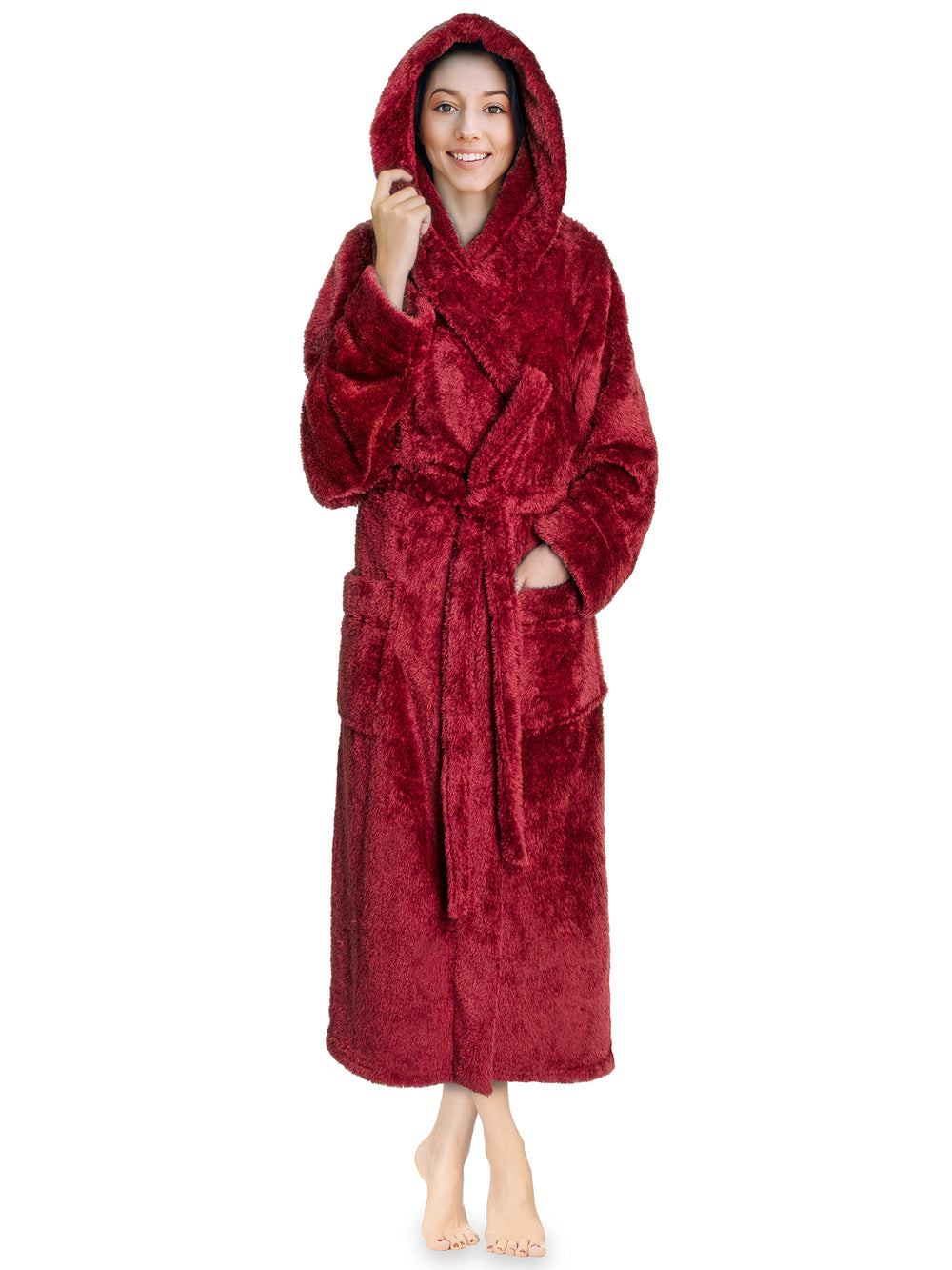 Women's Sherpa Fluffy Robe with Hood