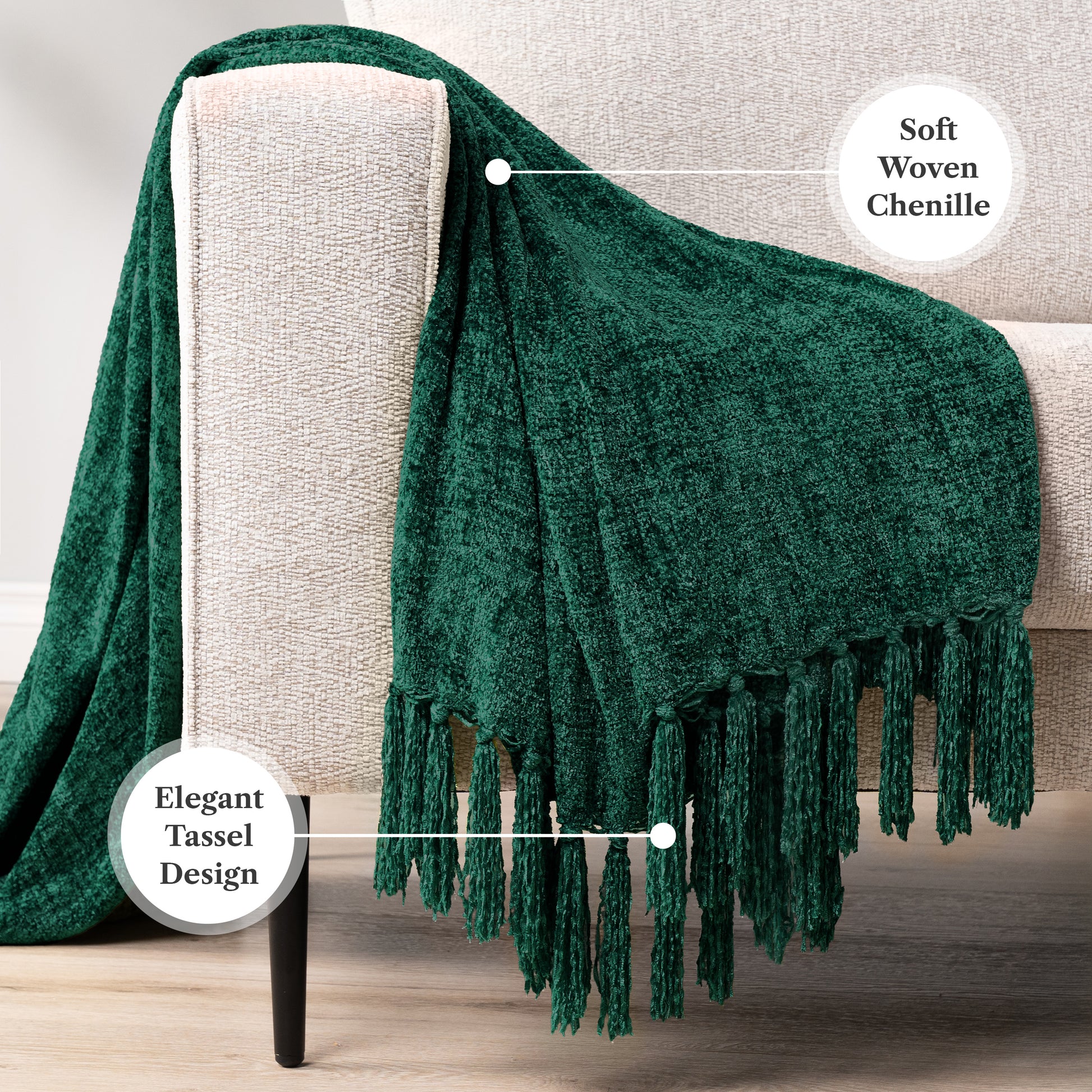 Chenille Tassel Fringe Throw Blanket