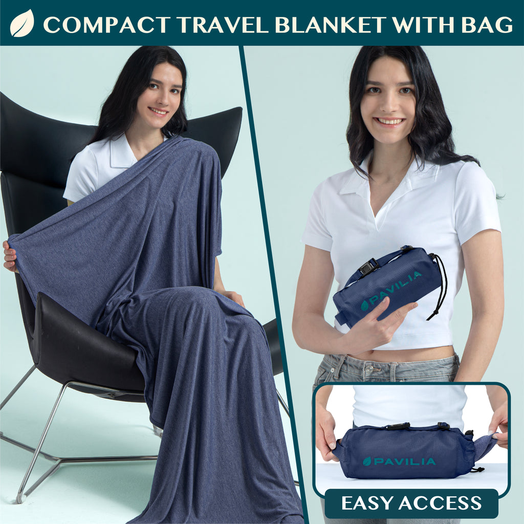 Compact Travel Blanket with Bag