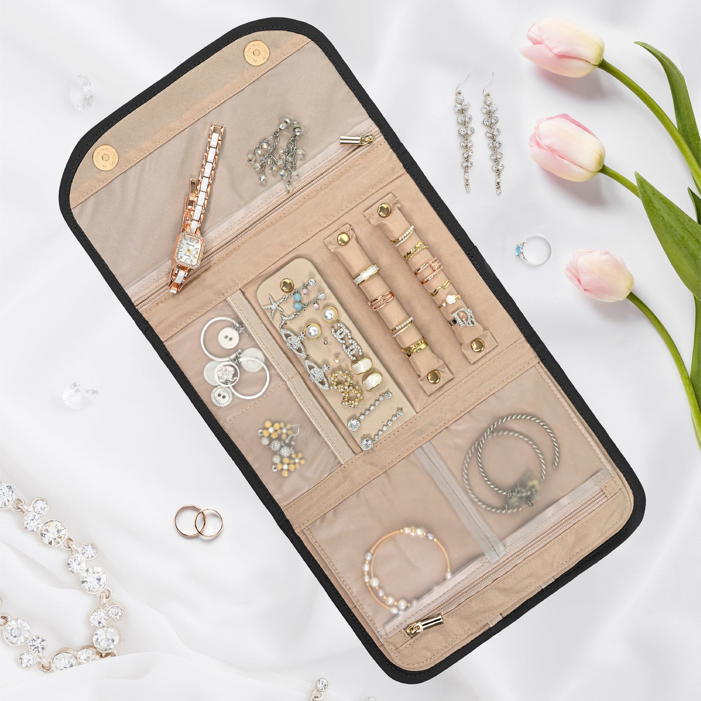 Jewelry Roll Organizer Bag