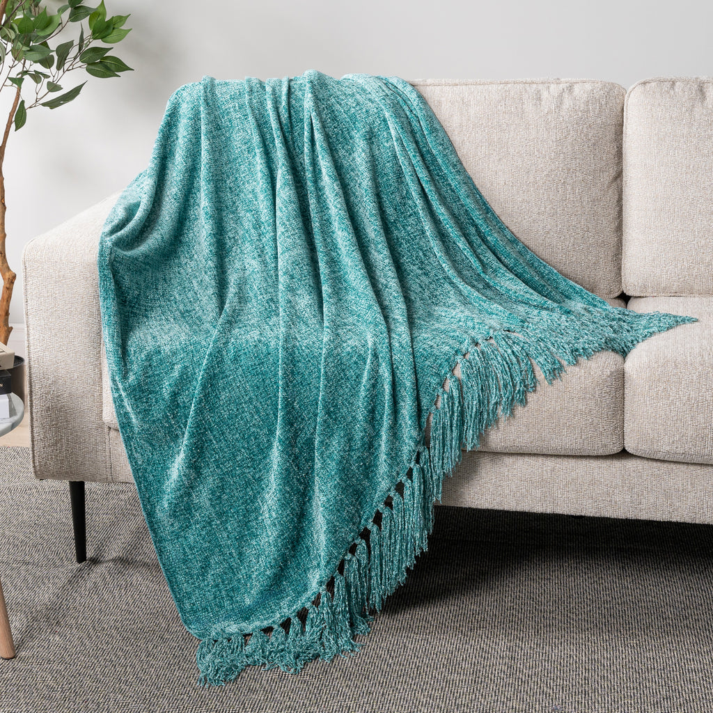 Chenille Tassel Fringe Throw Blanket