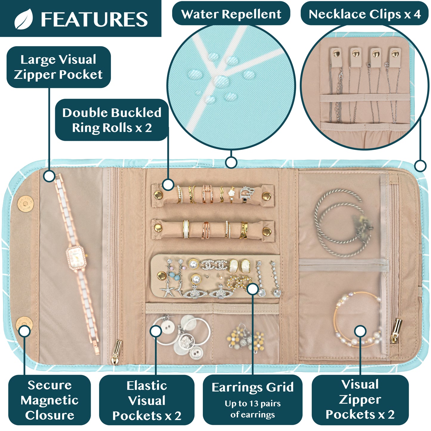 Jewelry Roll Organizer Bag