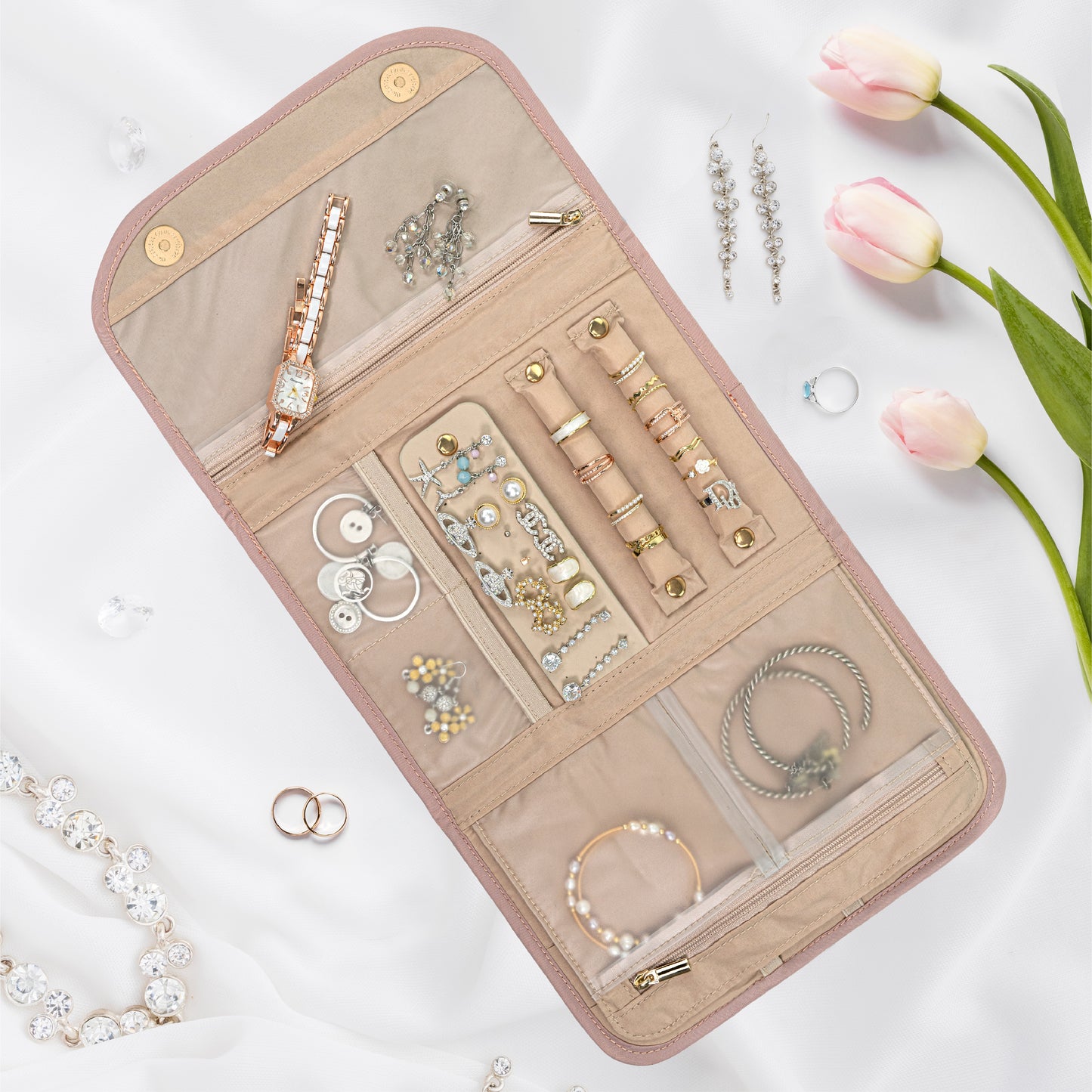 Jewelry Roll Organizer Bag