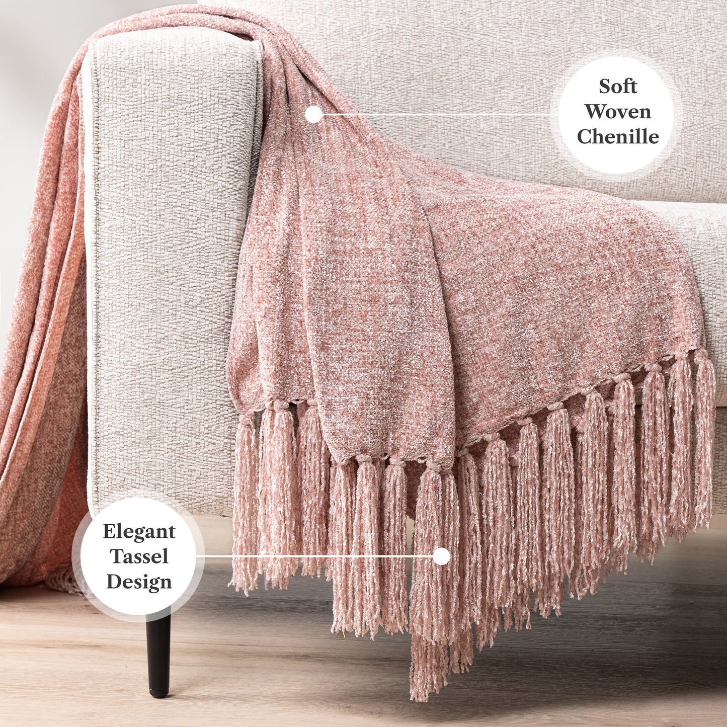 Chenille Tassel Fringe Throw Blanket