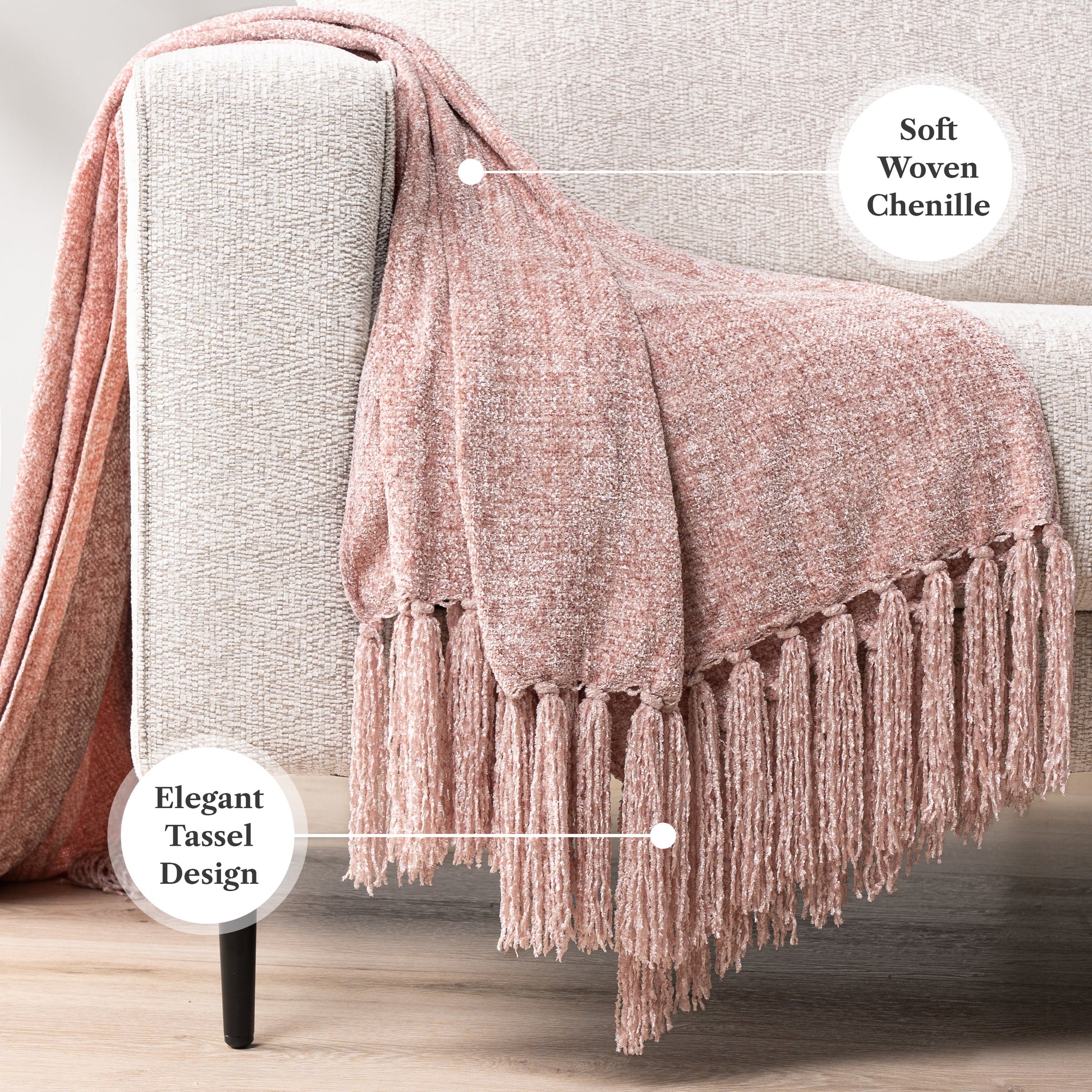 Chenille Tassel Fringe Throw Blanket