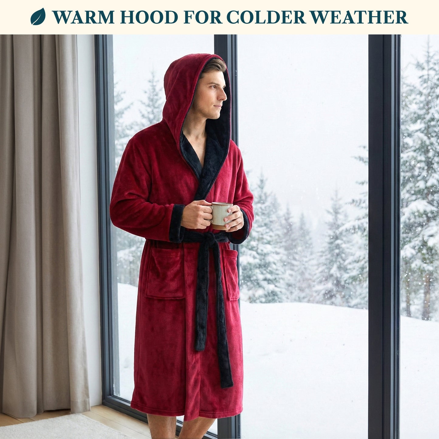 Men's Classic Fleece Robe with Hood