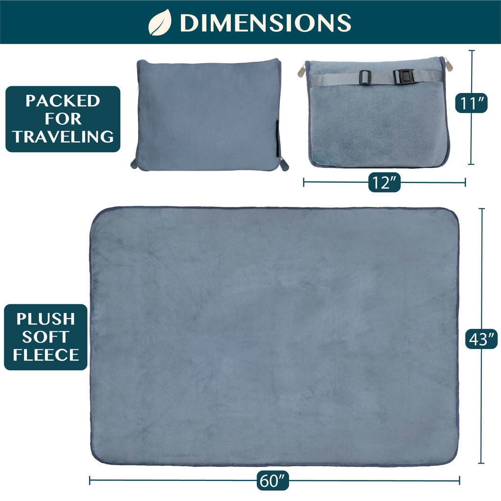 Premium Fleece Travel Blanket Pillow
