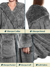 Women's Sherpa Fluffy Robe with Hood