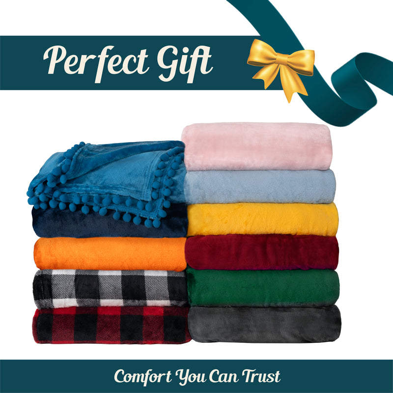 Pom Pom Fringe Throw Blanket