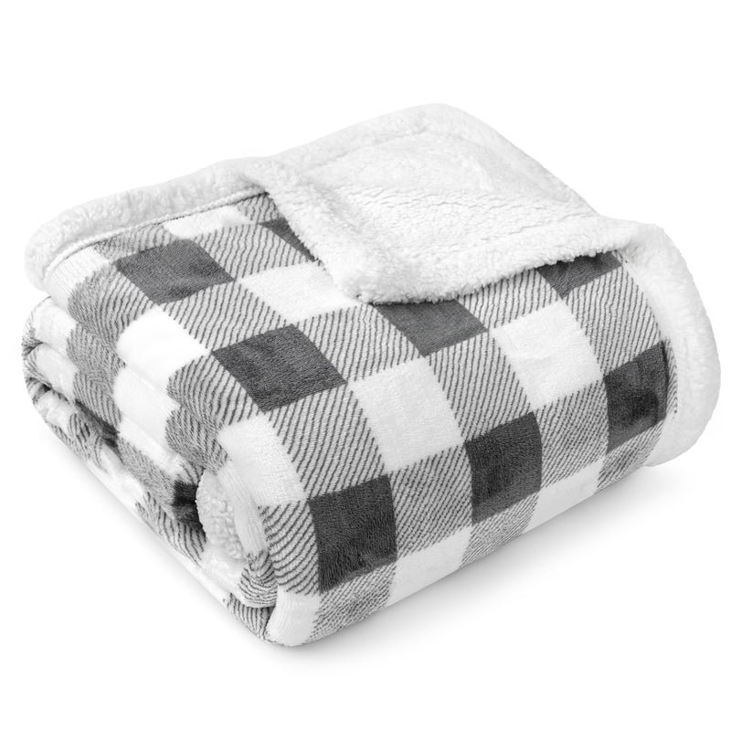 Checkered Sherpa Fleece Blanket