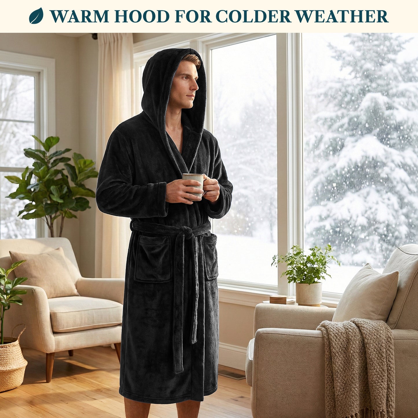 Men's Classic Fleece Robe with Hood