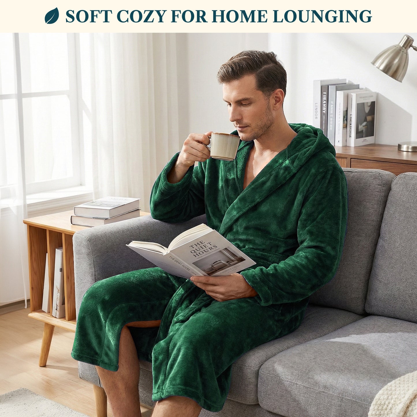 Men's Classic Fleece Robe with Hood