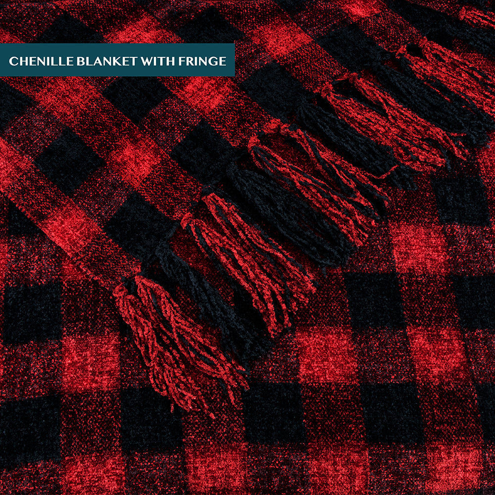 Chenille Tassel Fringe Throw Blanket