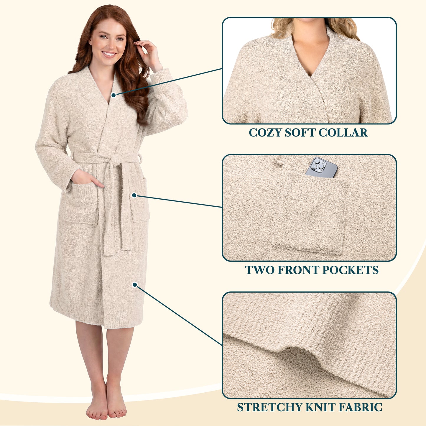 Women's Buttery Soft Knit Short Robe