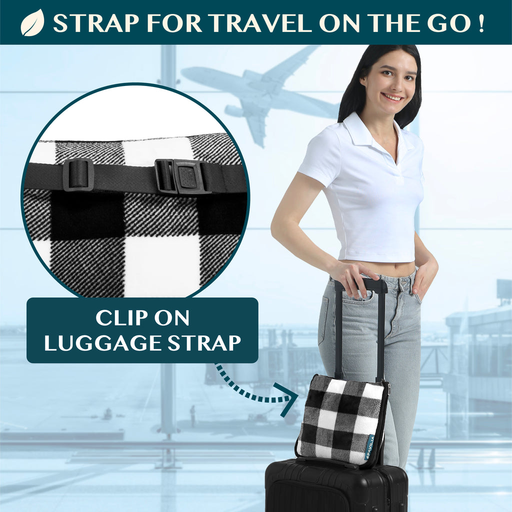 Premium Fleece Travel Blanket Pillow