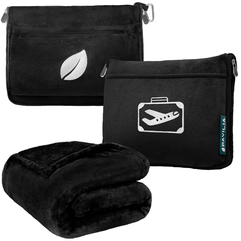 Airplane Fleece Travel Blanket Pillow