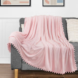 Pom Pom Fringe Throw Blanket