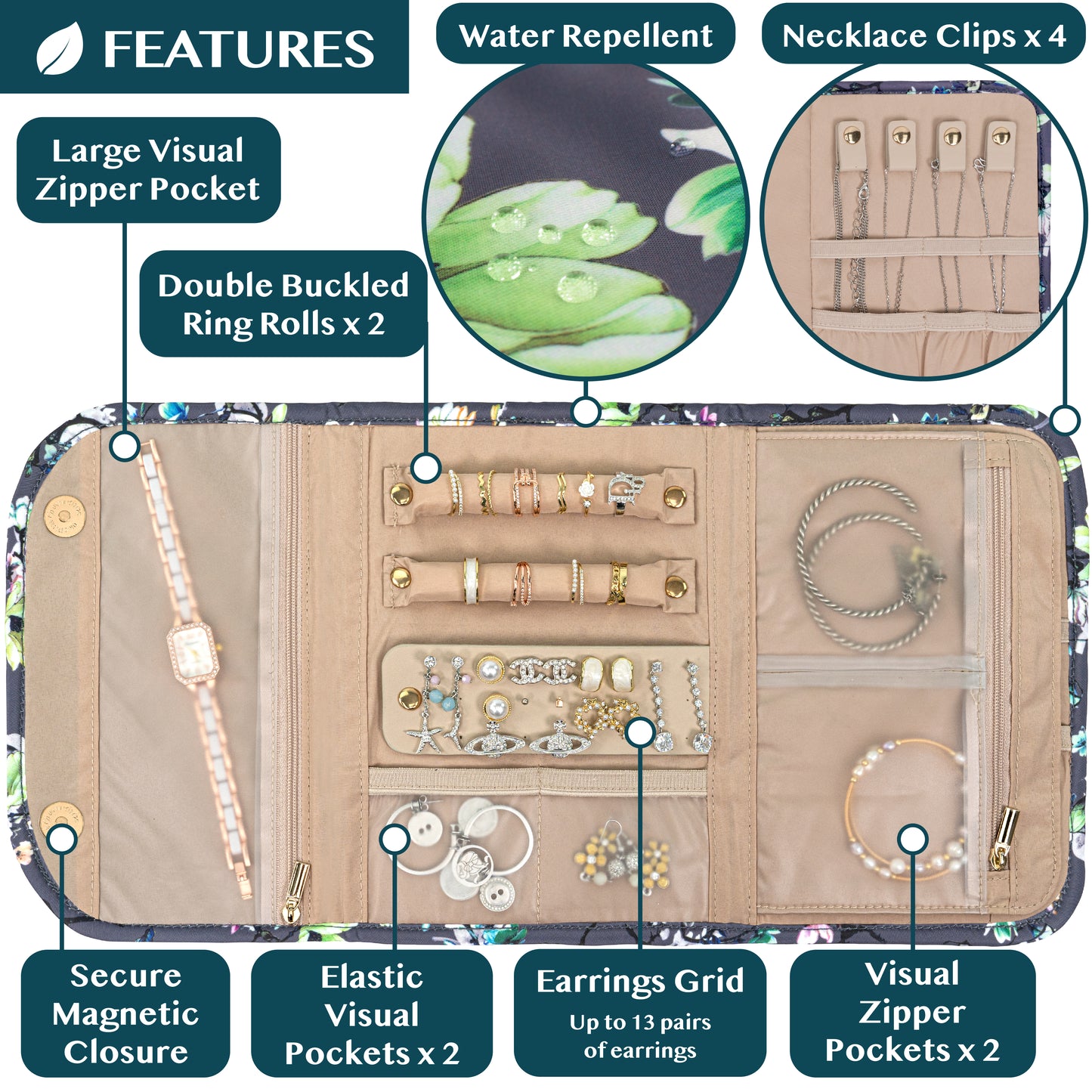 Jewelry Roll Organizer Bag