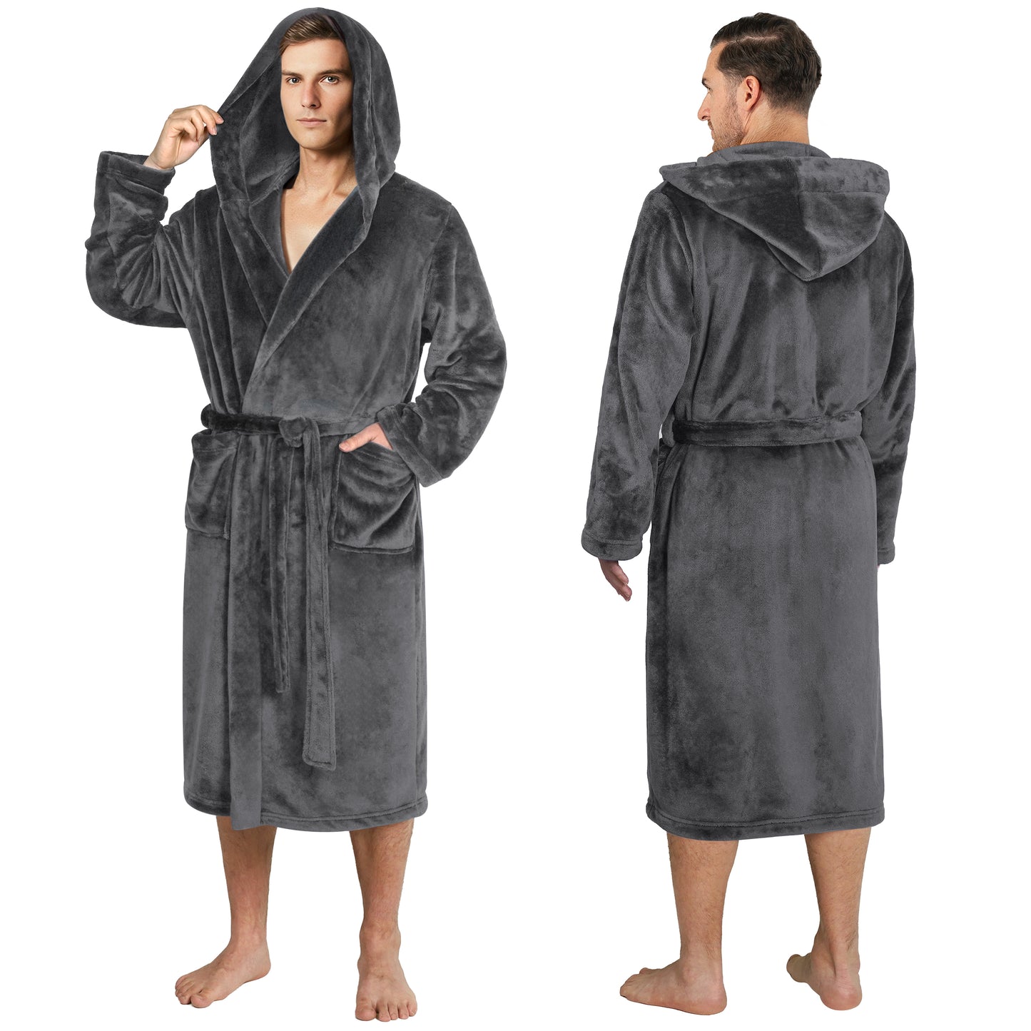 Men's Classic Fleece Robe with Hood