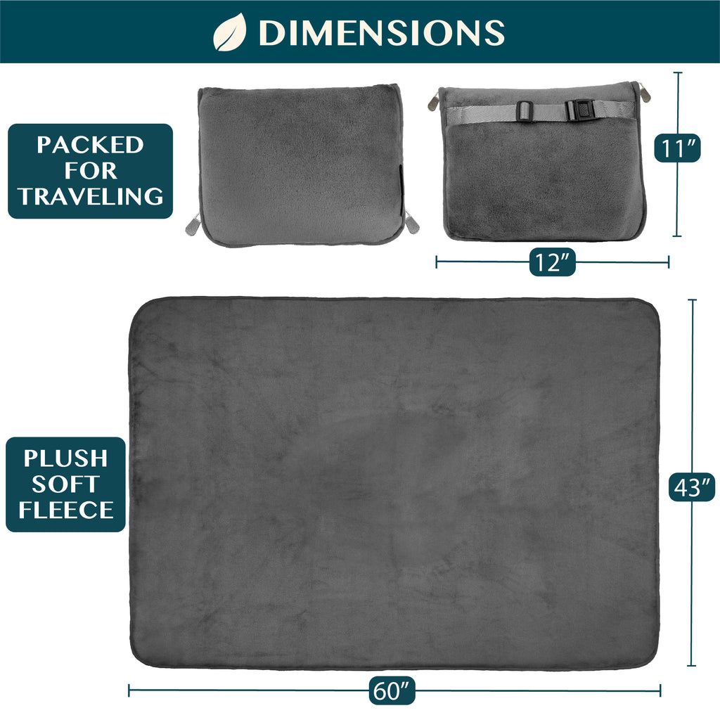 Premium Fleece Travel Blanket Pillow