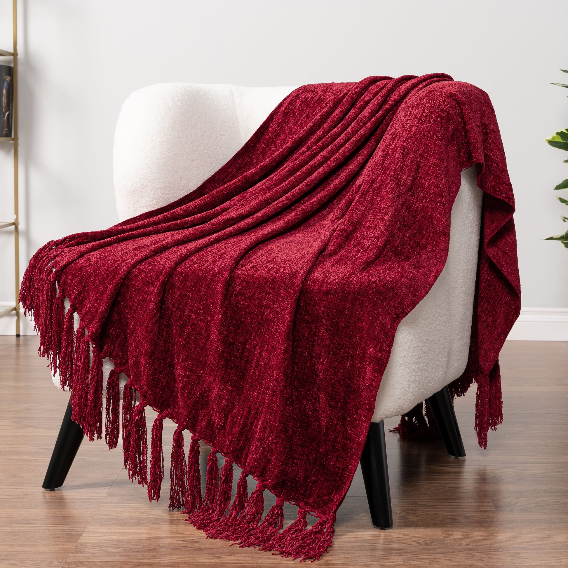 Chenille Tassel Fringe Throw Blanket