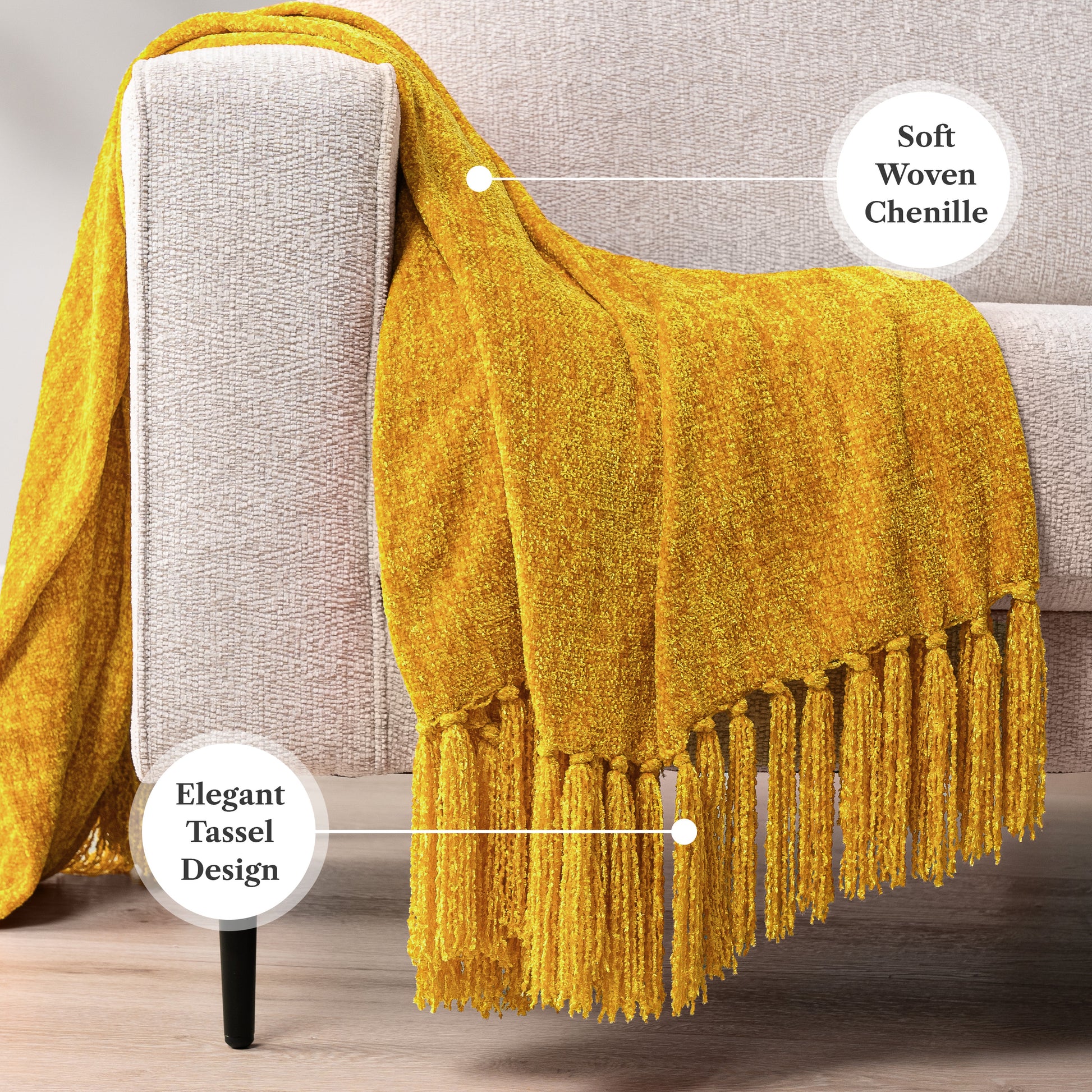 Chenille Tassel Fringe Throw Blanket