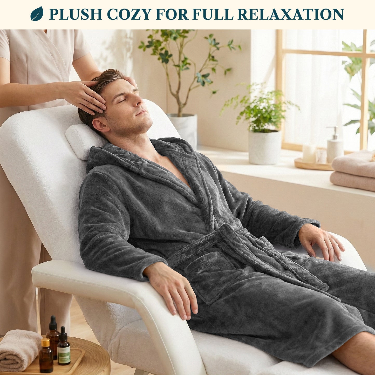 Men's Classic Fleece Robe with Hood