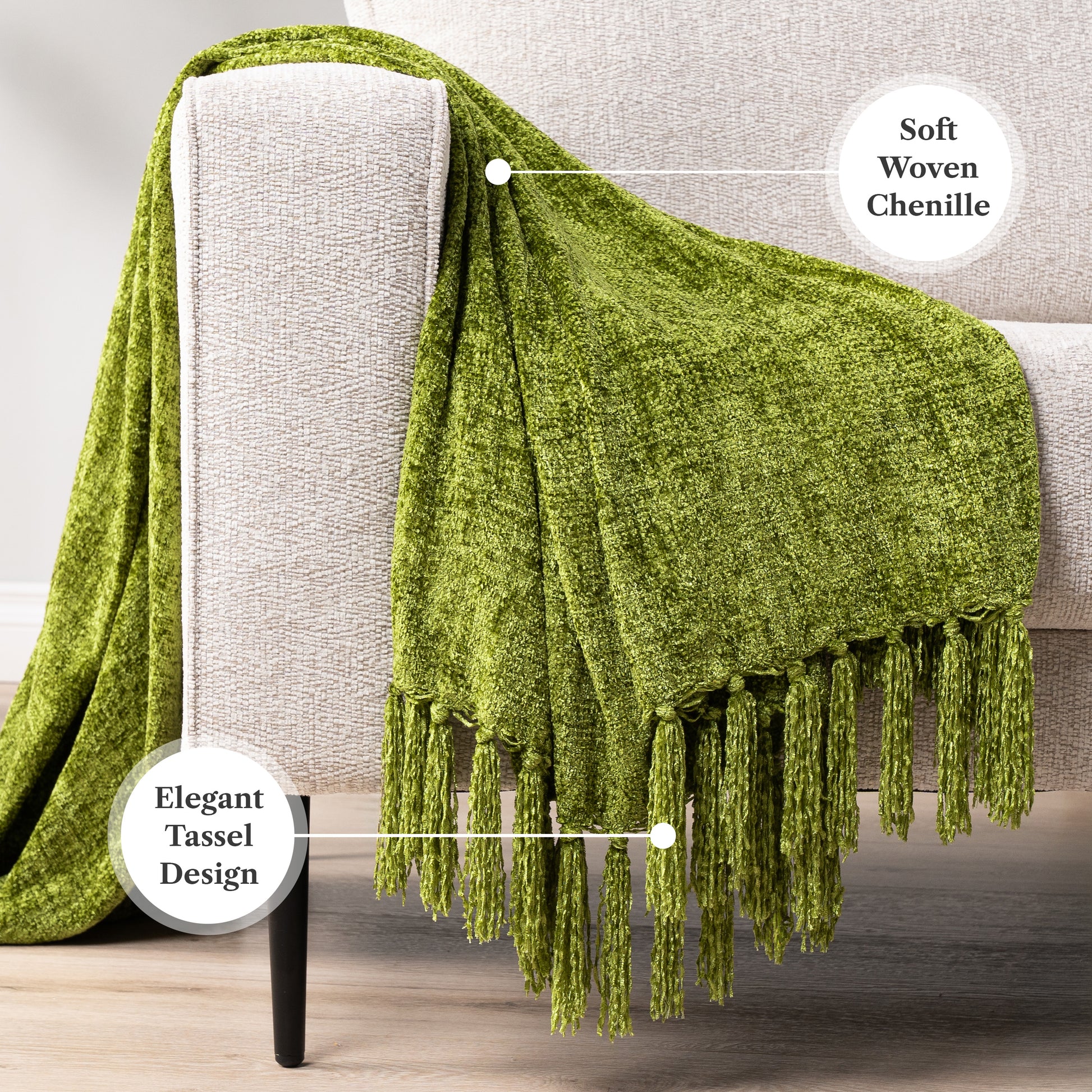 Chenille Tassel Fringe Throw Blanket