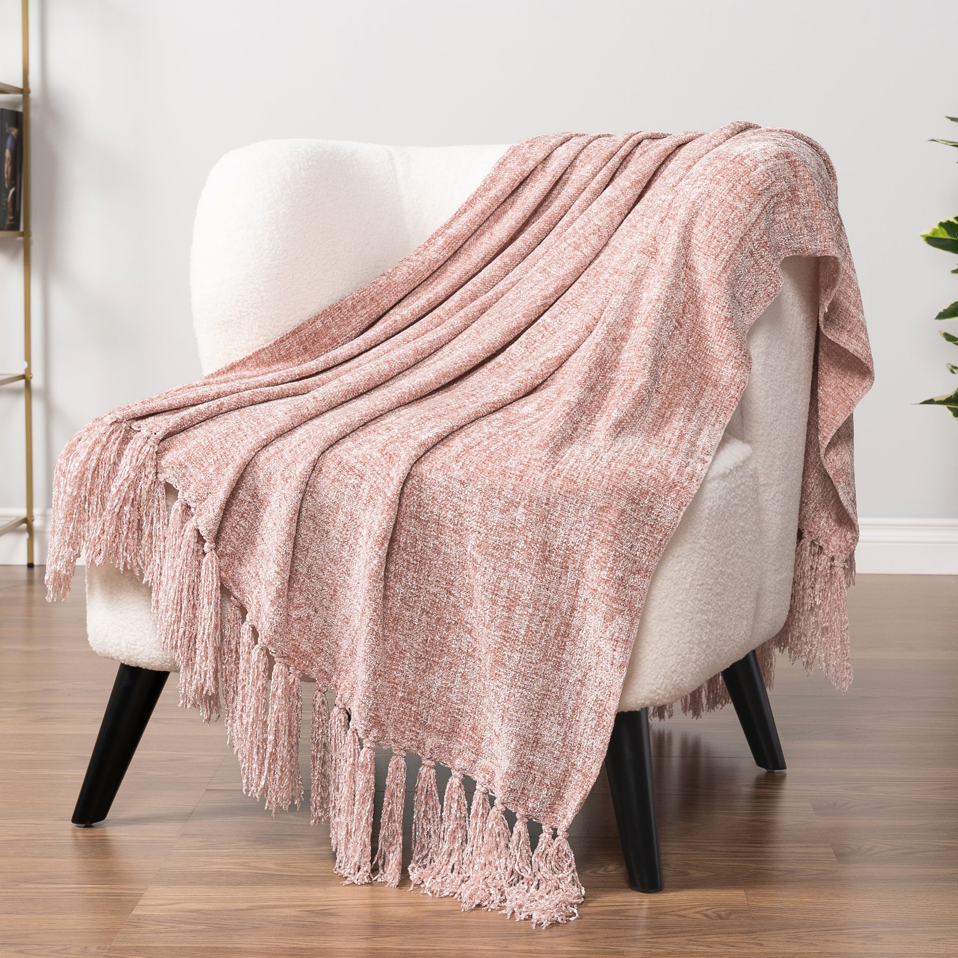 Chenille Tassel Fringe Throw Blanket