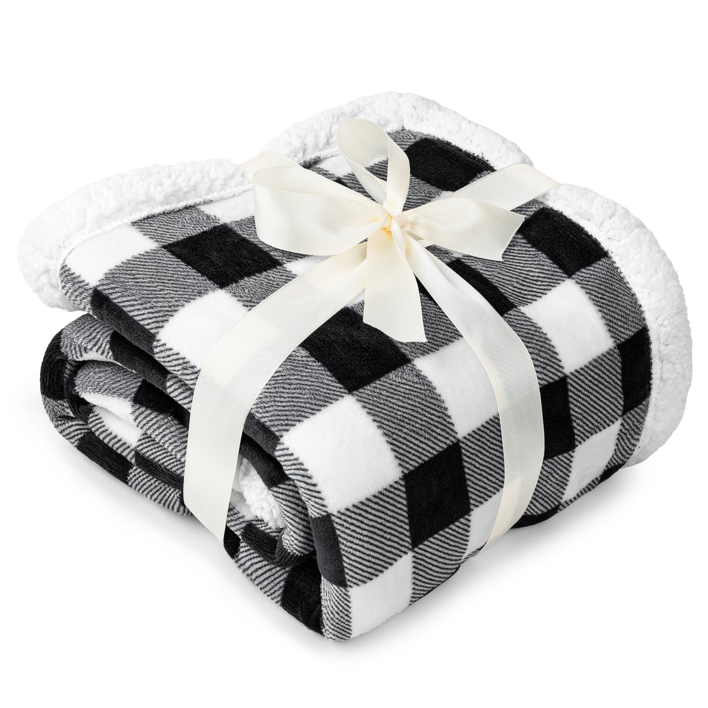Checkered Sherpa Fleece Blanket