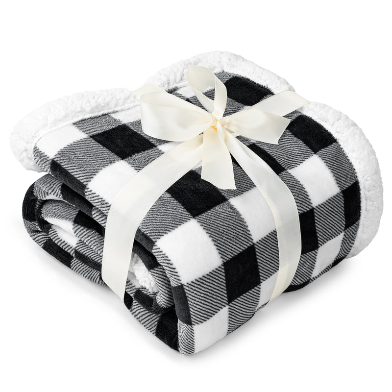 Checkered Sherpa Fleece Blanket