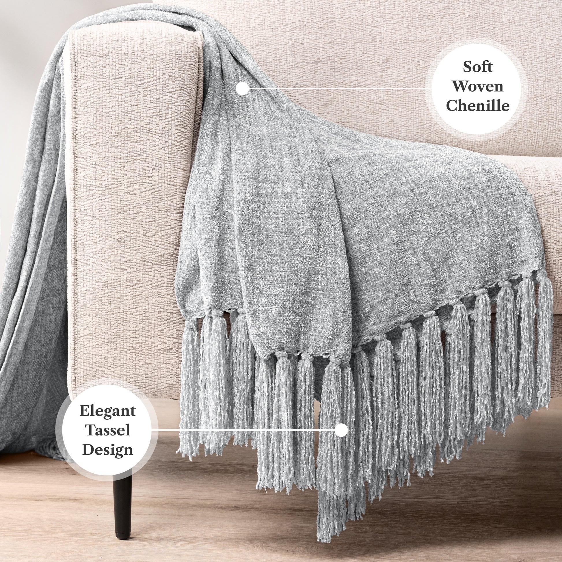 Chenille Tassel Fringe Throw Blanket