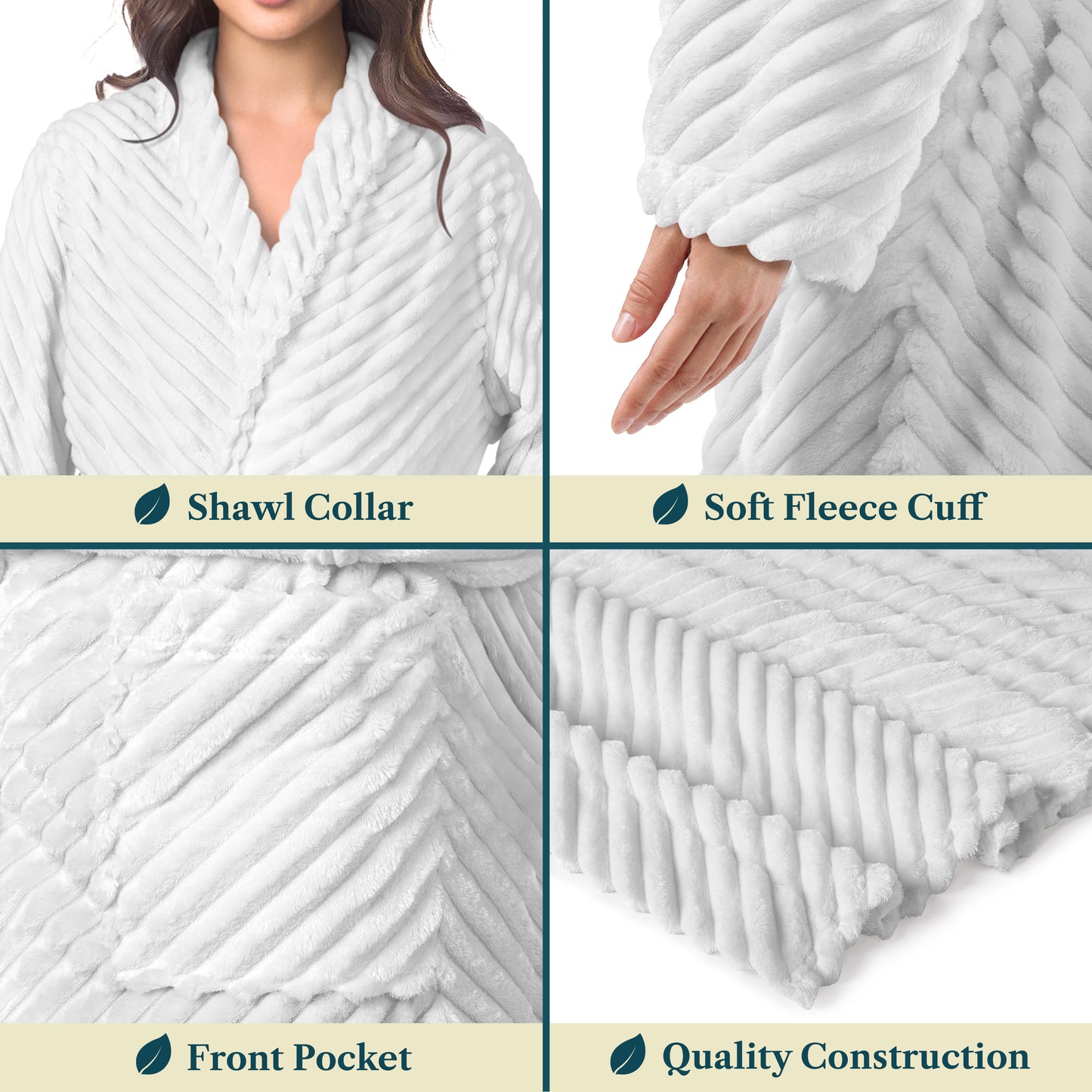 Women's Ribbed Fleece Robe