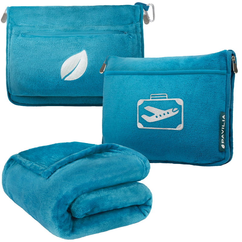 Airplane Fleece Travel Blanket Pillow