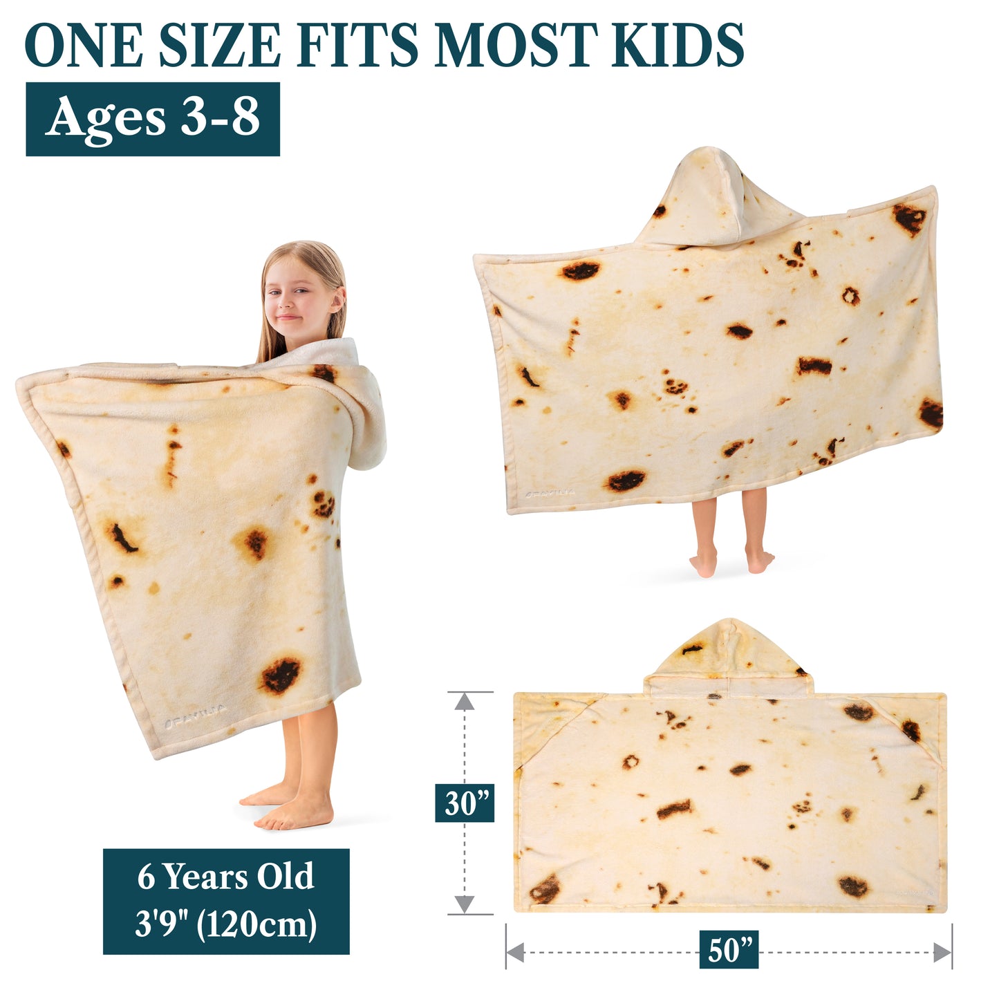 Kid's Fleece Hooded Bath Towel