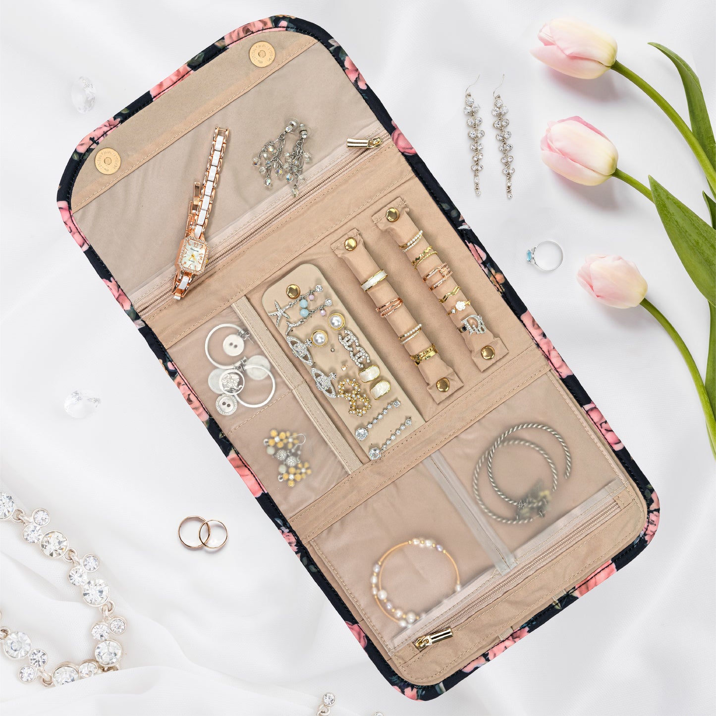 Jewelry Roll Organizer Bag
