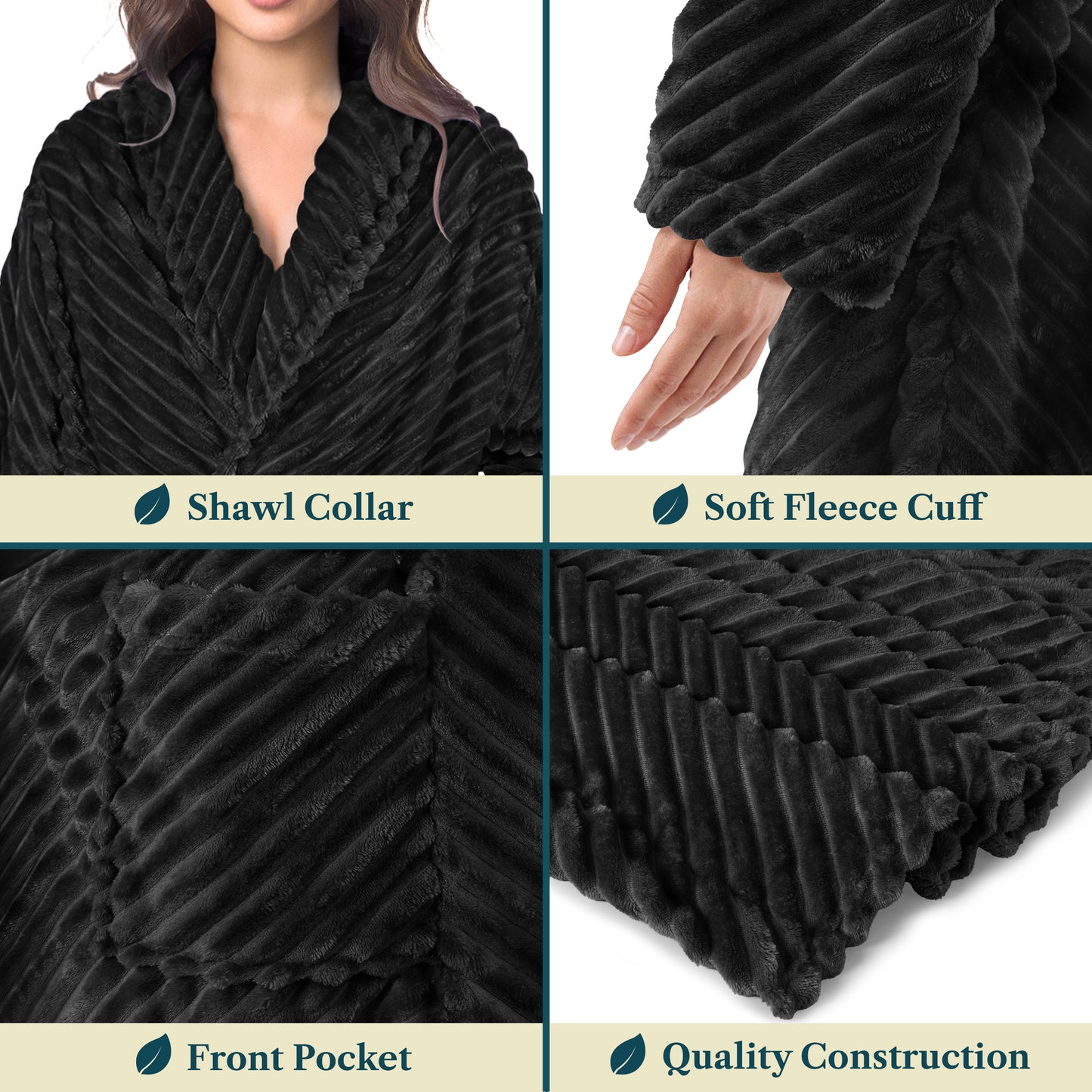 Women's Ribbed Fleece Robe
