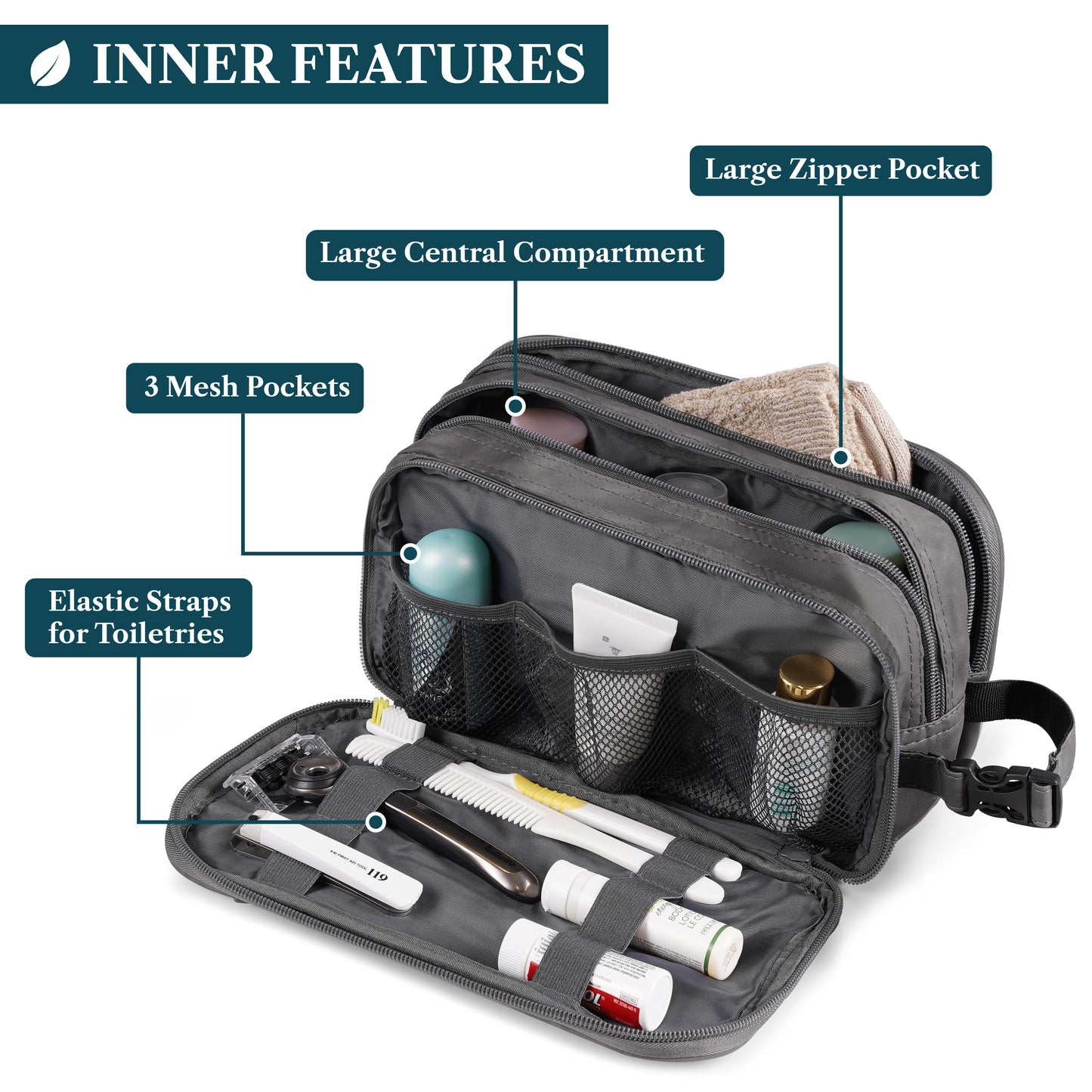 Men's Modern Dopp Kit Toiletry Bag