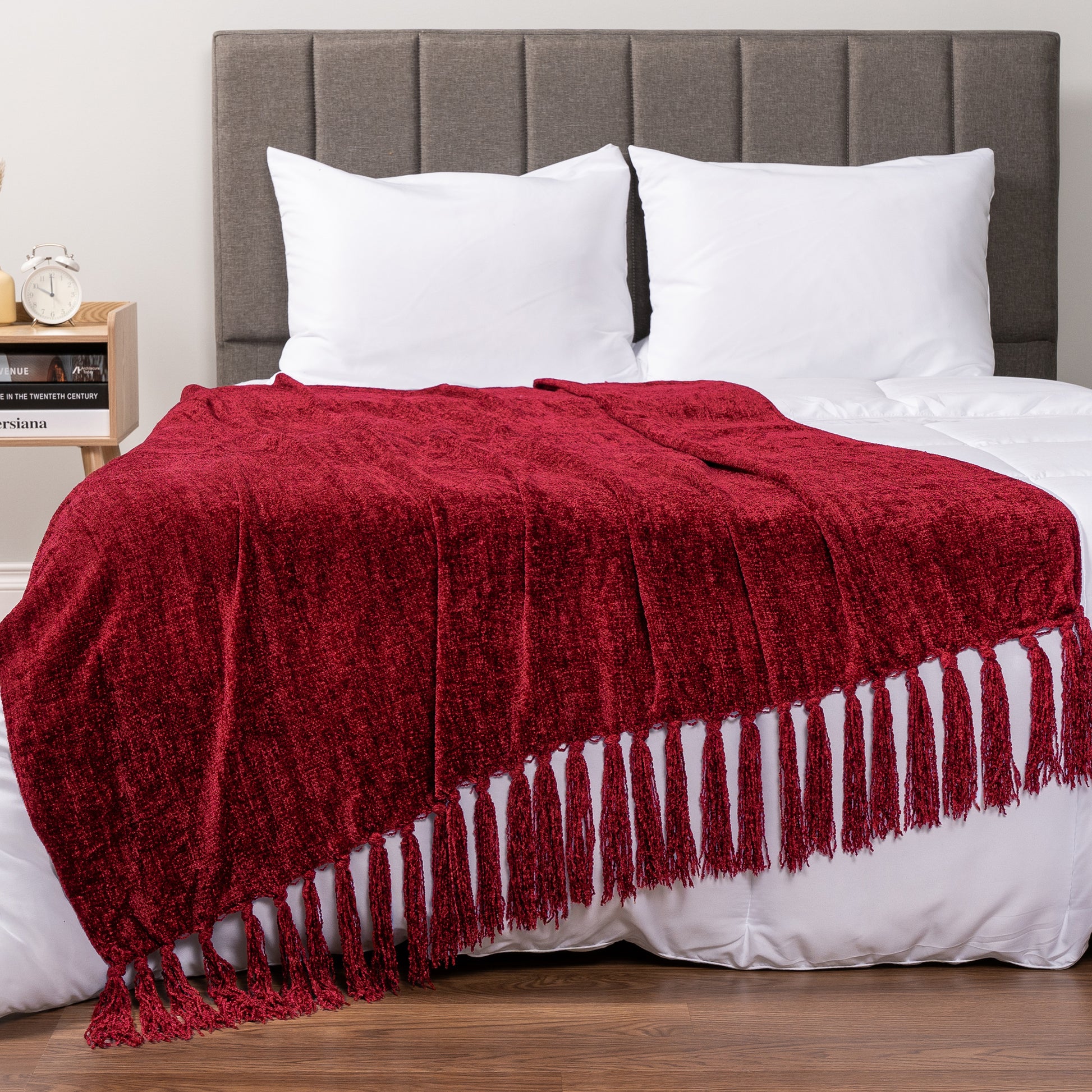 Chenille Tassel Fringe Throw Blanket