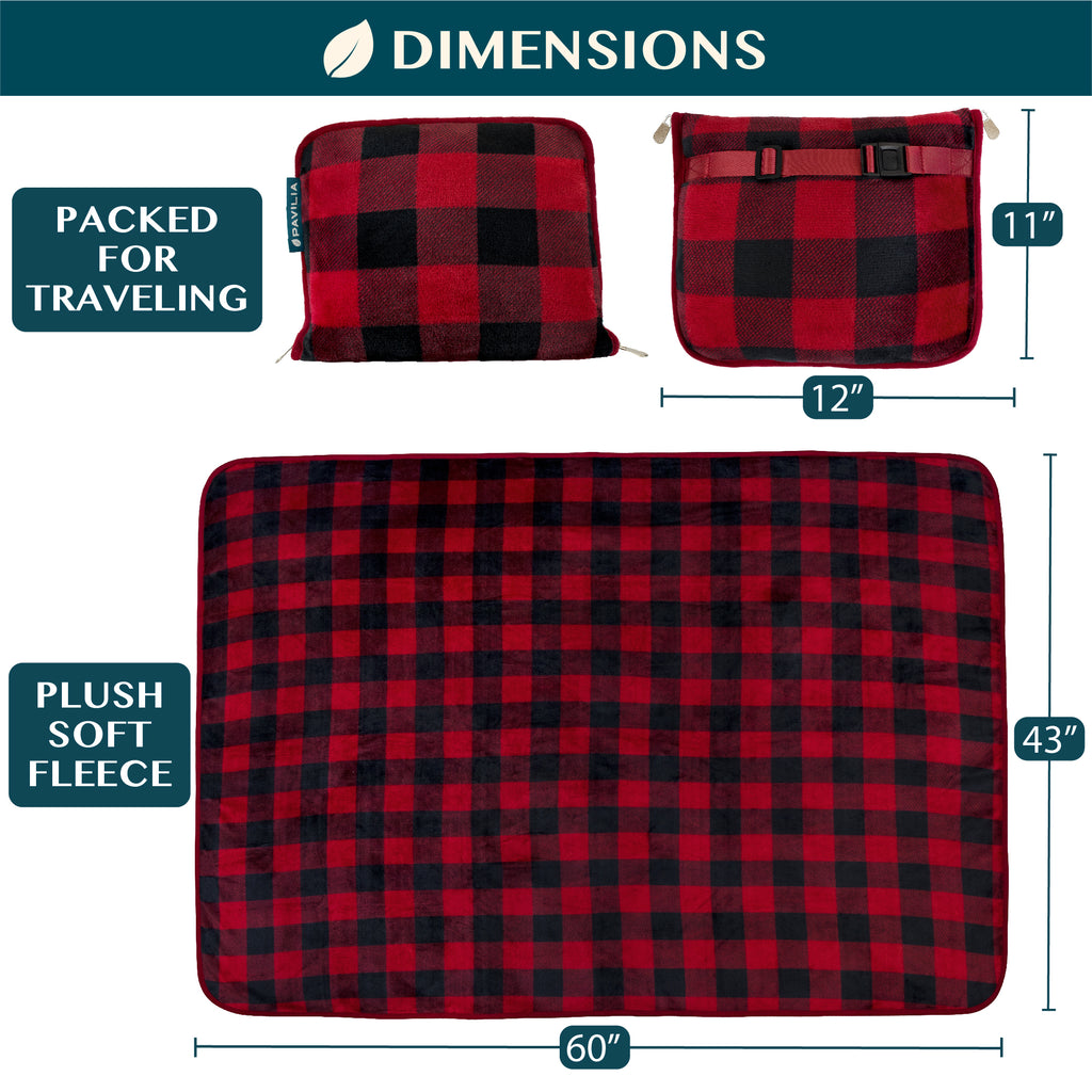 Premium Fleece Travel Blanket Pillow