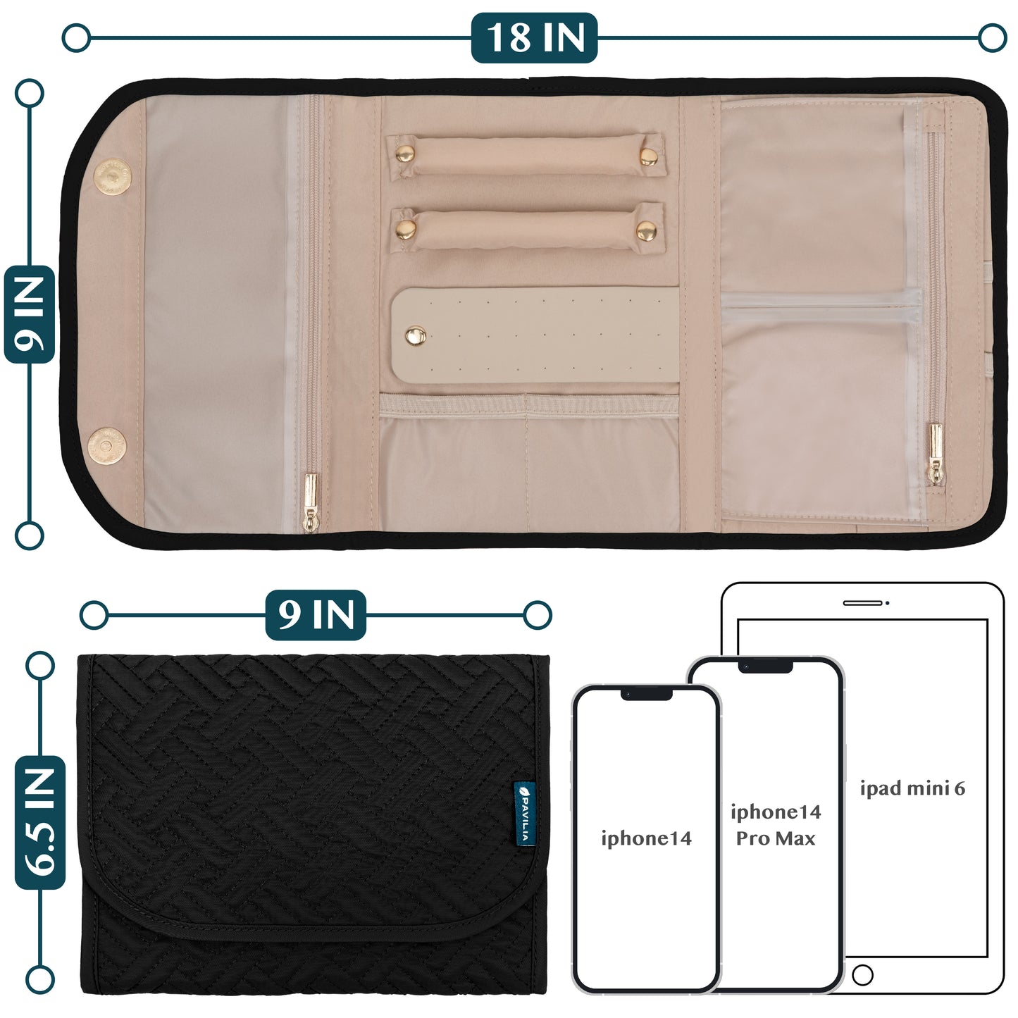 Jewelry Roll Organizer Bag