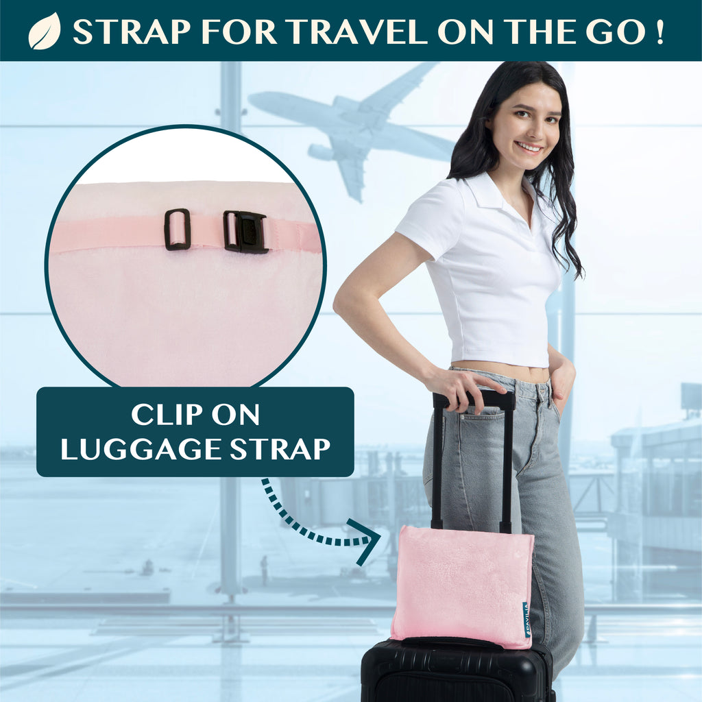 Premium Fleece Travel Blanket Pillow