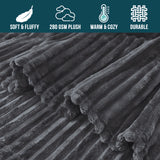 Ribbed Fleece Throw Blanket