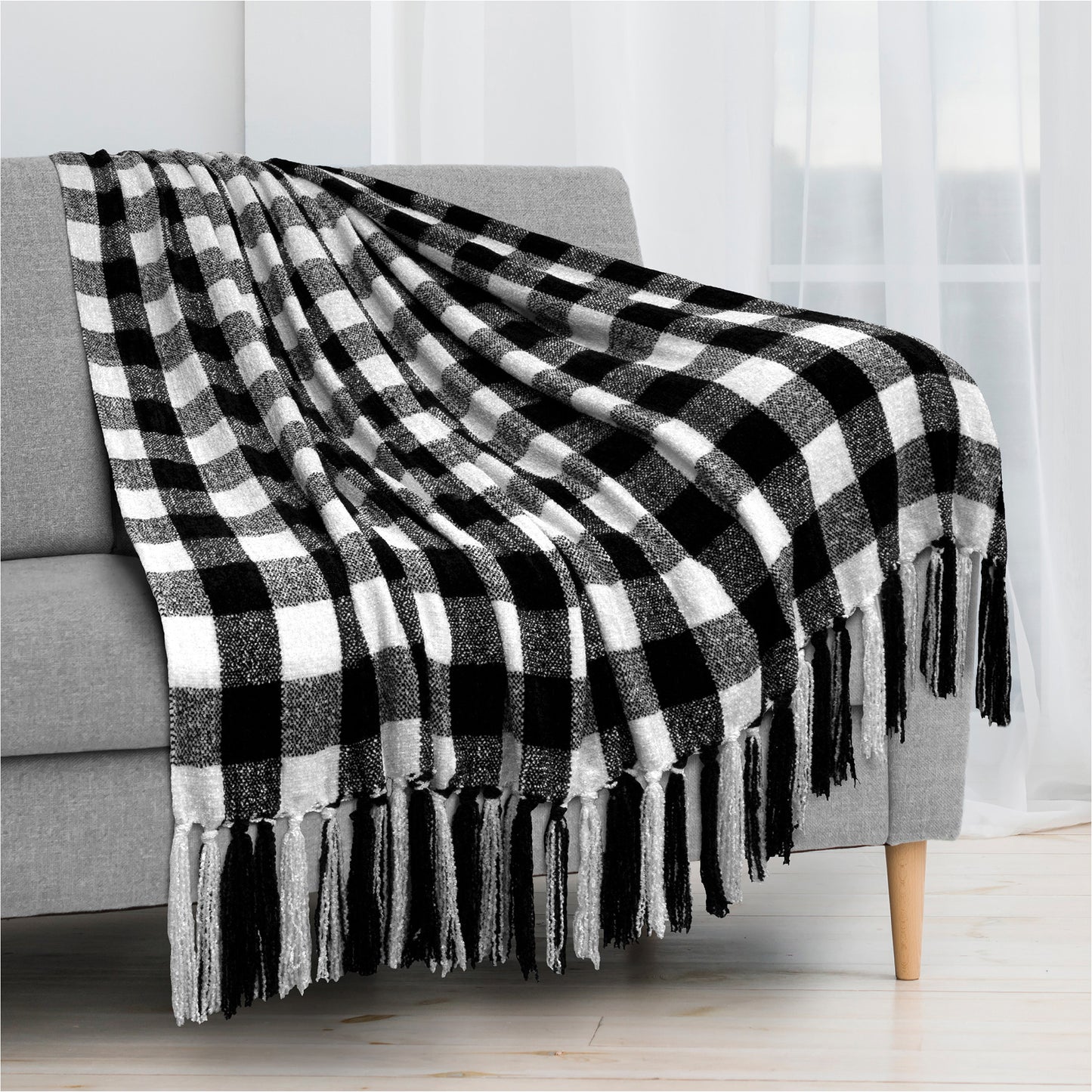 Chenille Tassel Fringe Throw Blanket