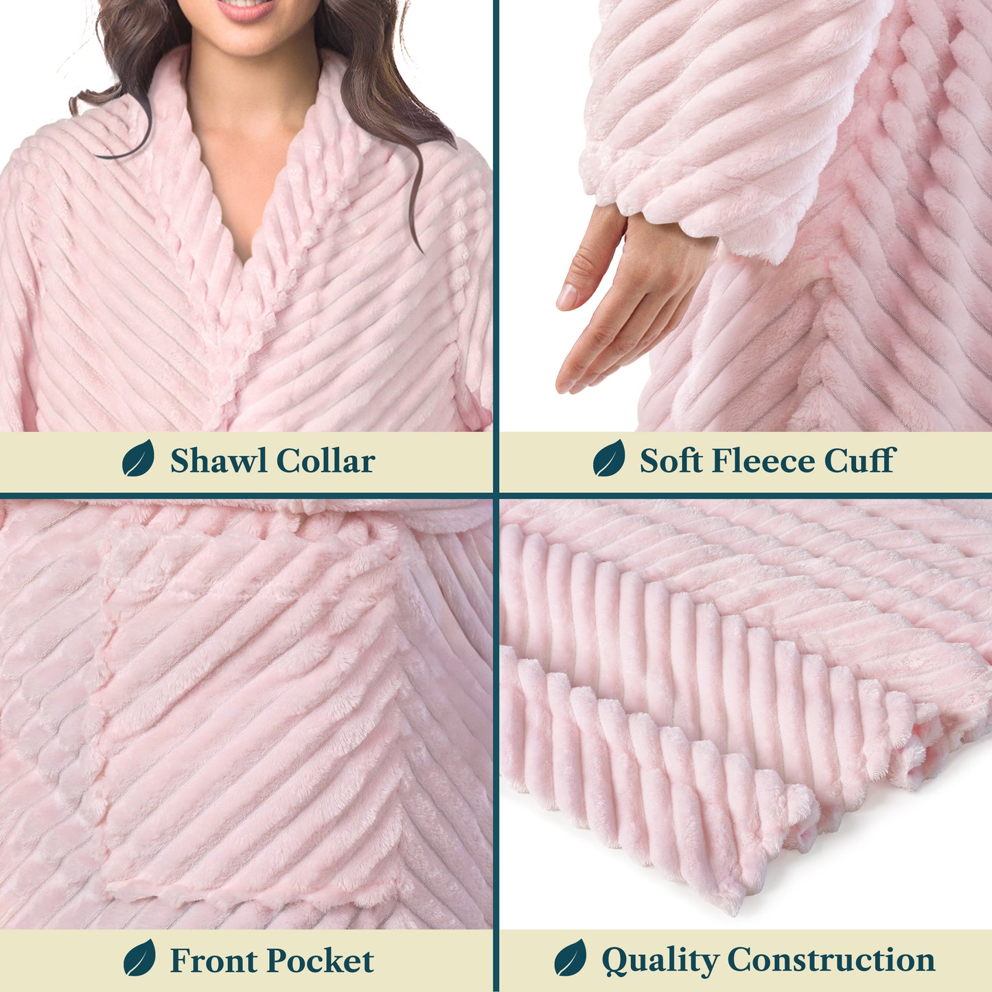 Women's Ribbed Fleece Robe